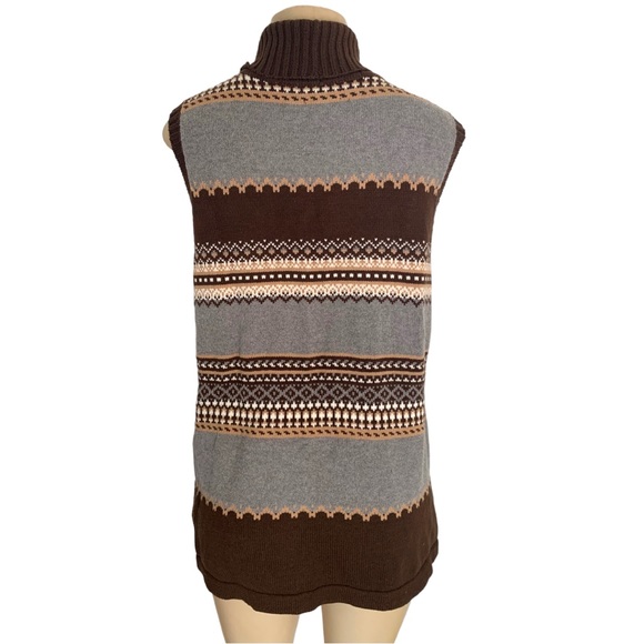 Petite Fair Isle Knit Grandpa Style Sequin Dark Academia Sweater Shrug - Picture 5 of 10